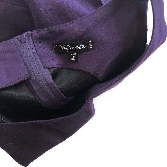 My Michelle Sheath Dress Midi Boat Neck Purple Sleeveless Back Zip Junior 11/12 - Picture 3 of 6